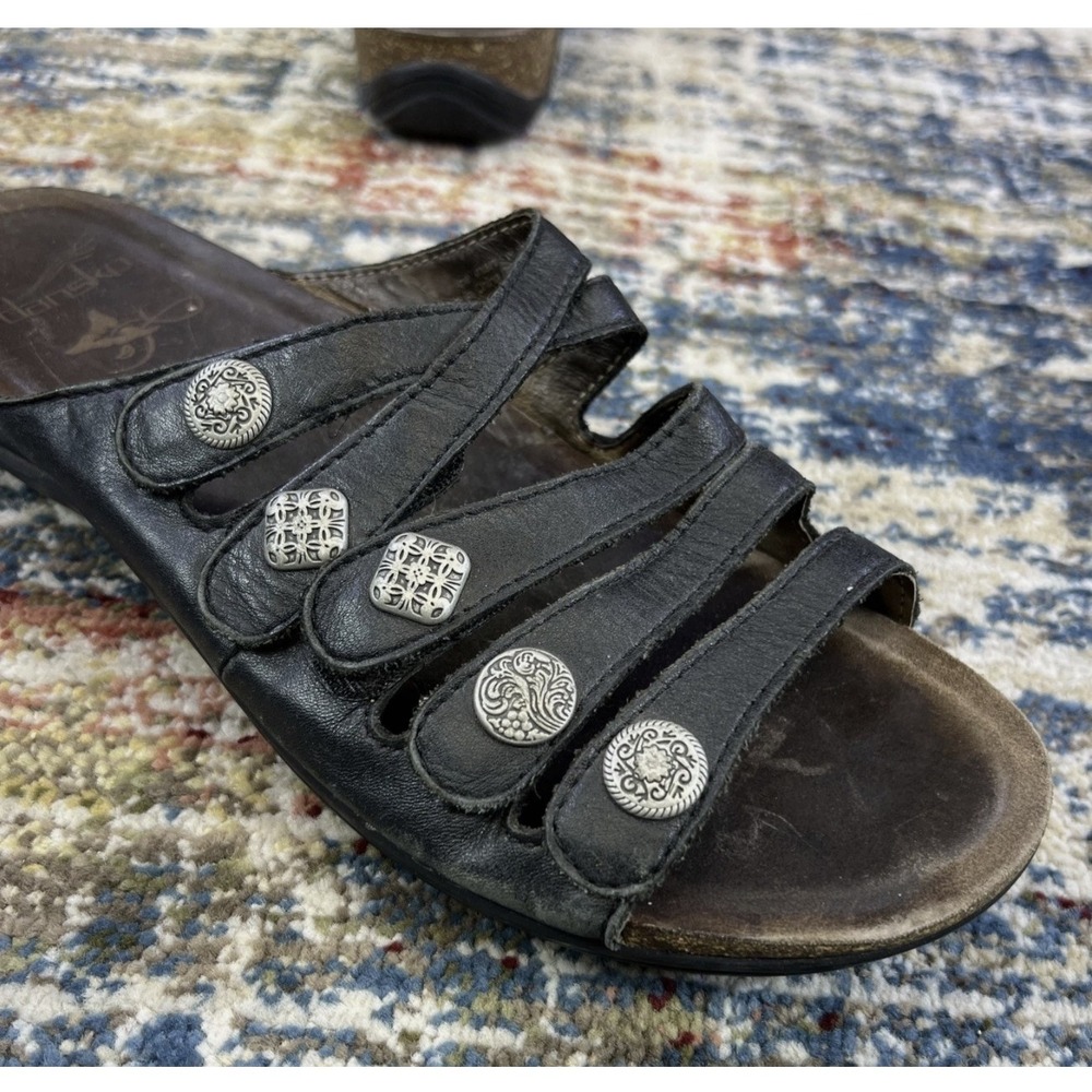 Dansko Janie Black Leather Comfort Adjustable Straps Sandal Womens Sz 42, 11US